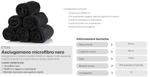 E701N ASCIUGAMANO MICROFIBRA NERO